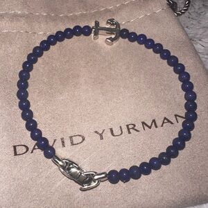David Yurman Blue Beaded Anchor Bracelet